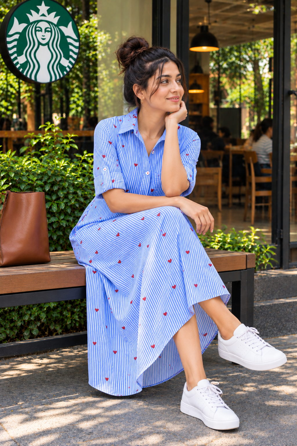 Blue Heart Stripe Dress