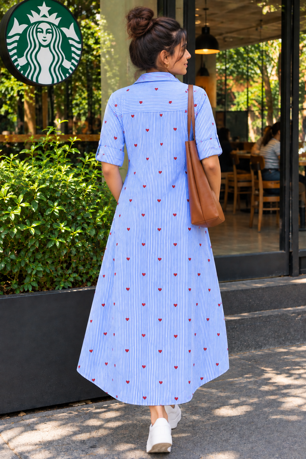 Blue Heart Stripe Dress