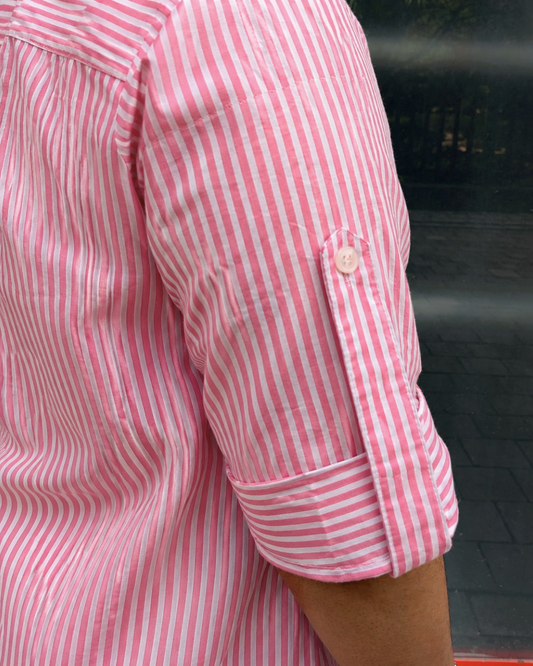 Cotton Pink Striped Dress