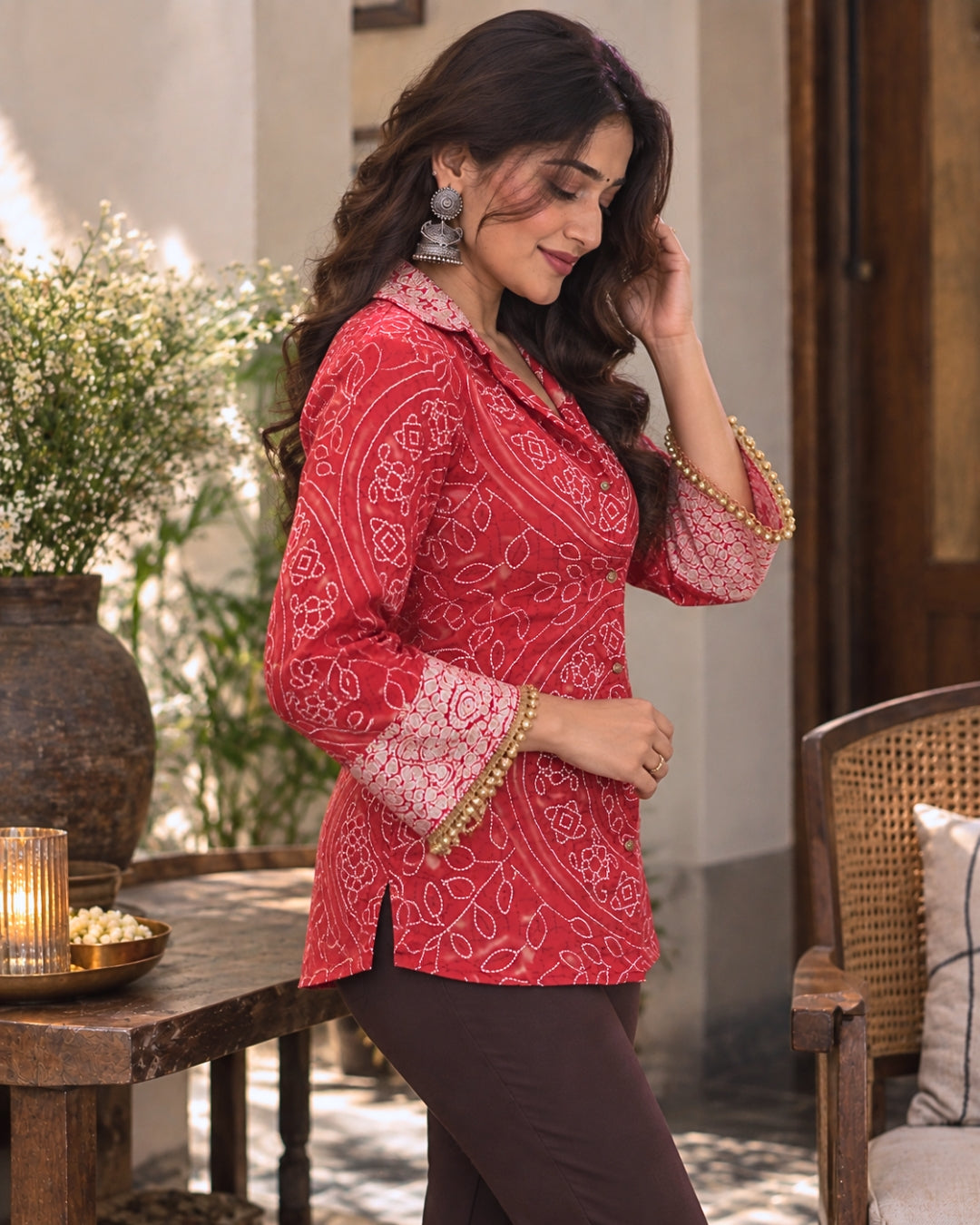 Rangrez Bandhani Black Shirt
