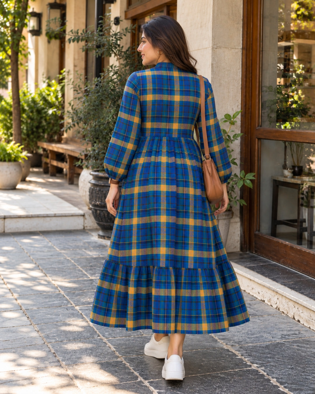 The Highland Blue Check Maxi