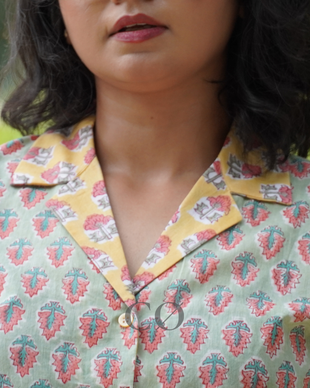 Mint Mirage Block Print Shirt
