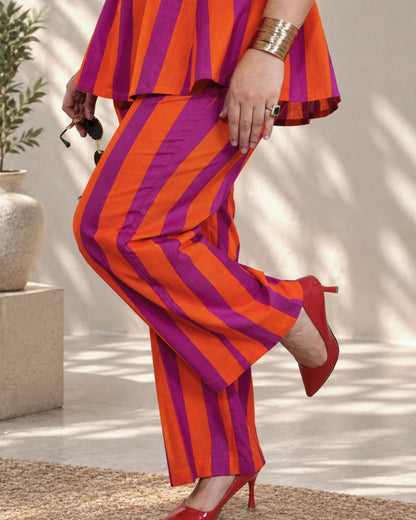 The Flame Bold Striped Trouser Set