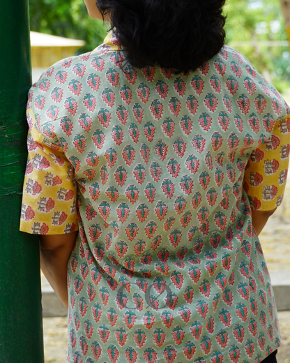 Mint Mirage Block Print Shirt