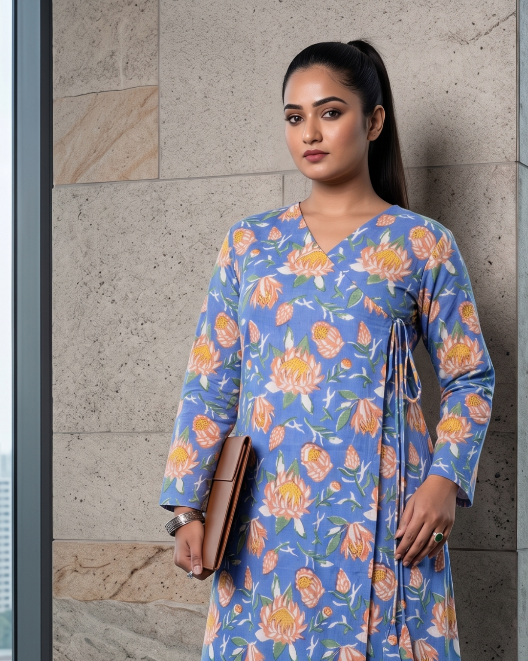 The lotus Wrap Angrakha Kurti