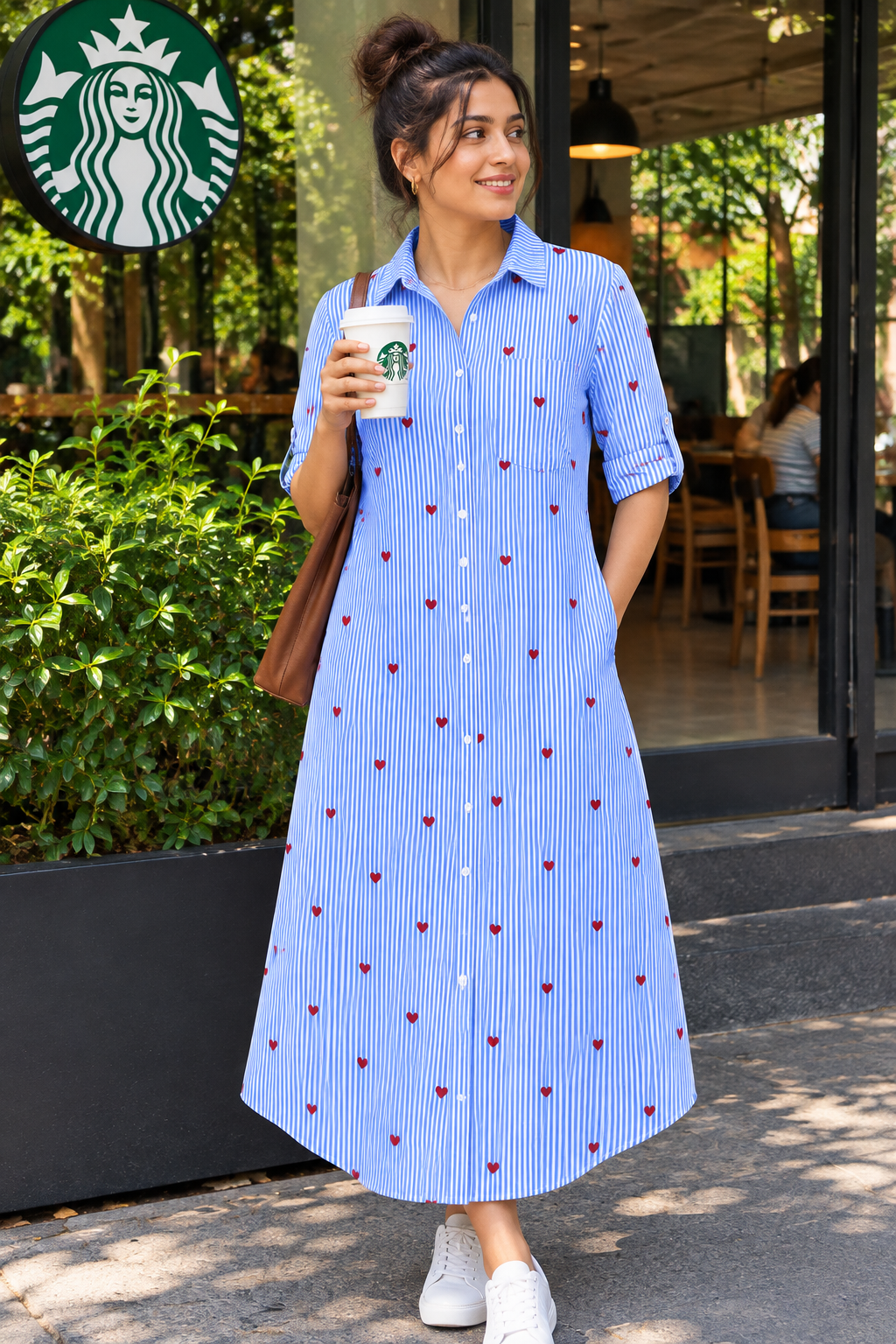 Blue Heart Stripe Dress