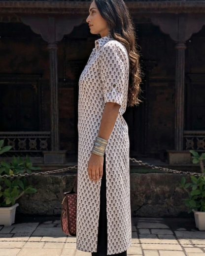Ivory Buti Shirt Kurta