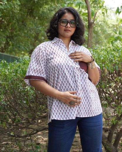 White Booty -Boxy Cotton Shirt