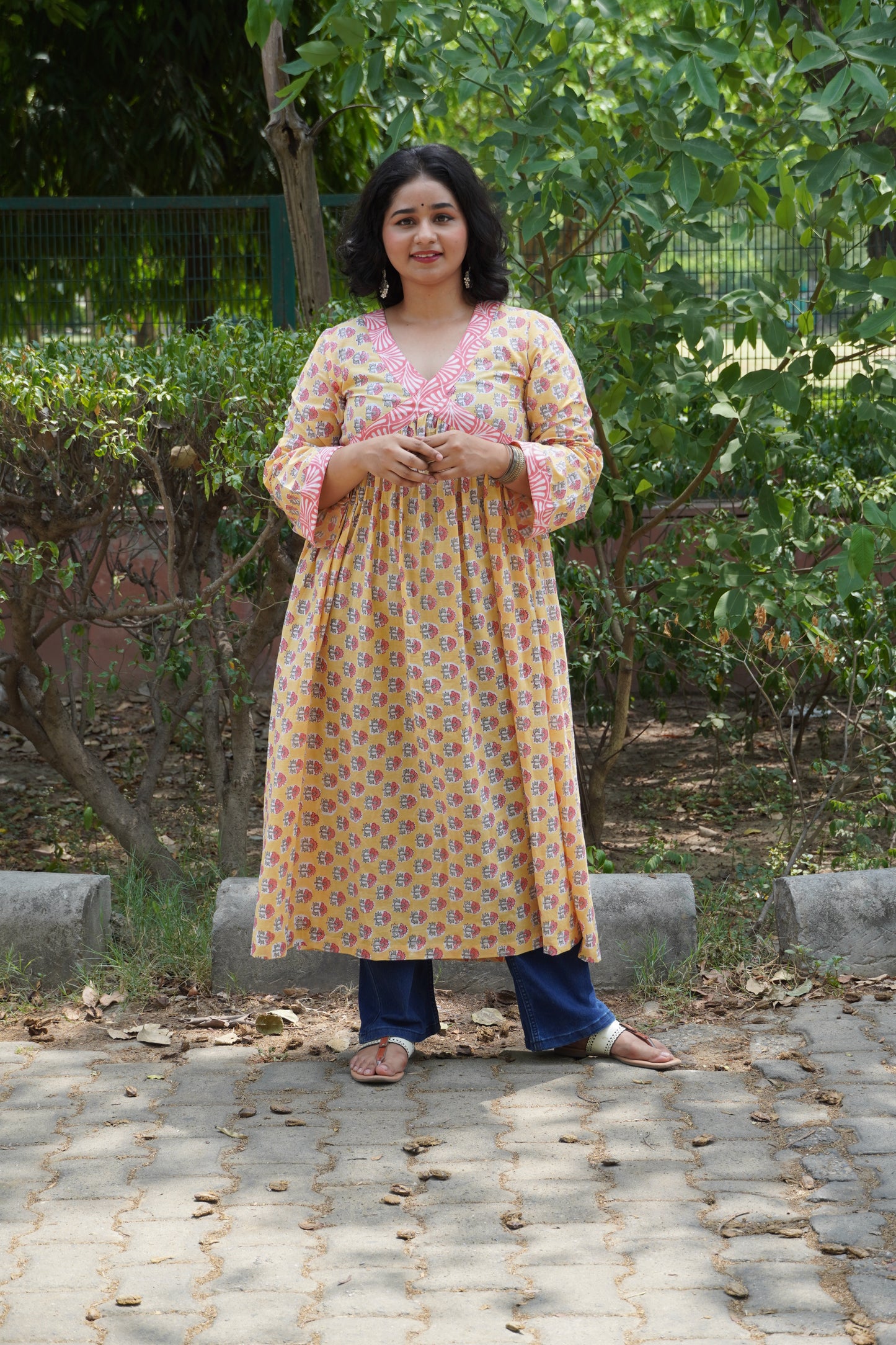 Anarkali - Pastel Yellow Kurti