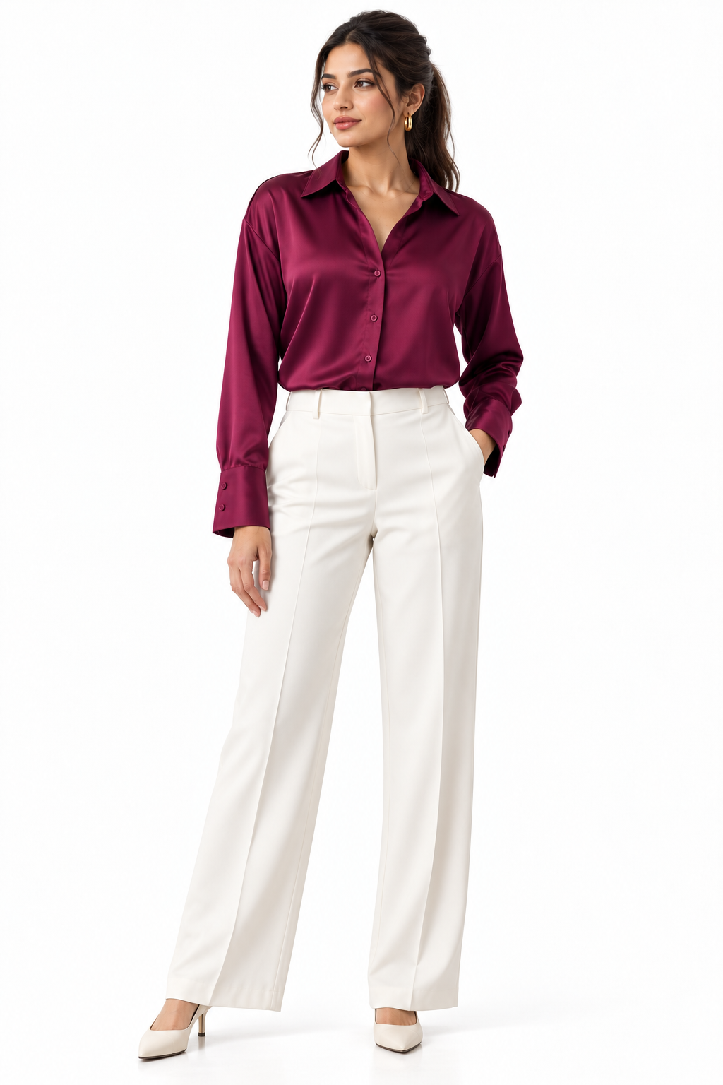 The Plum Luxe Satin Shirt