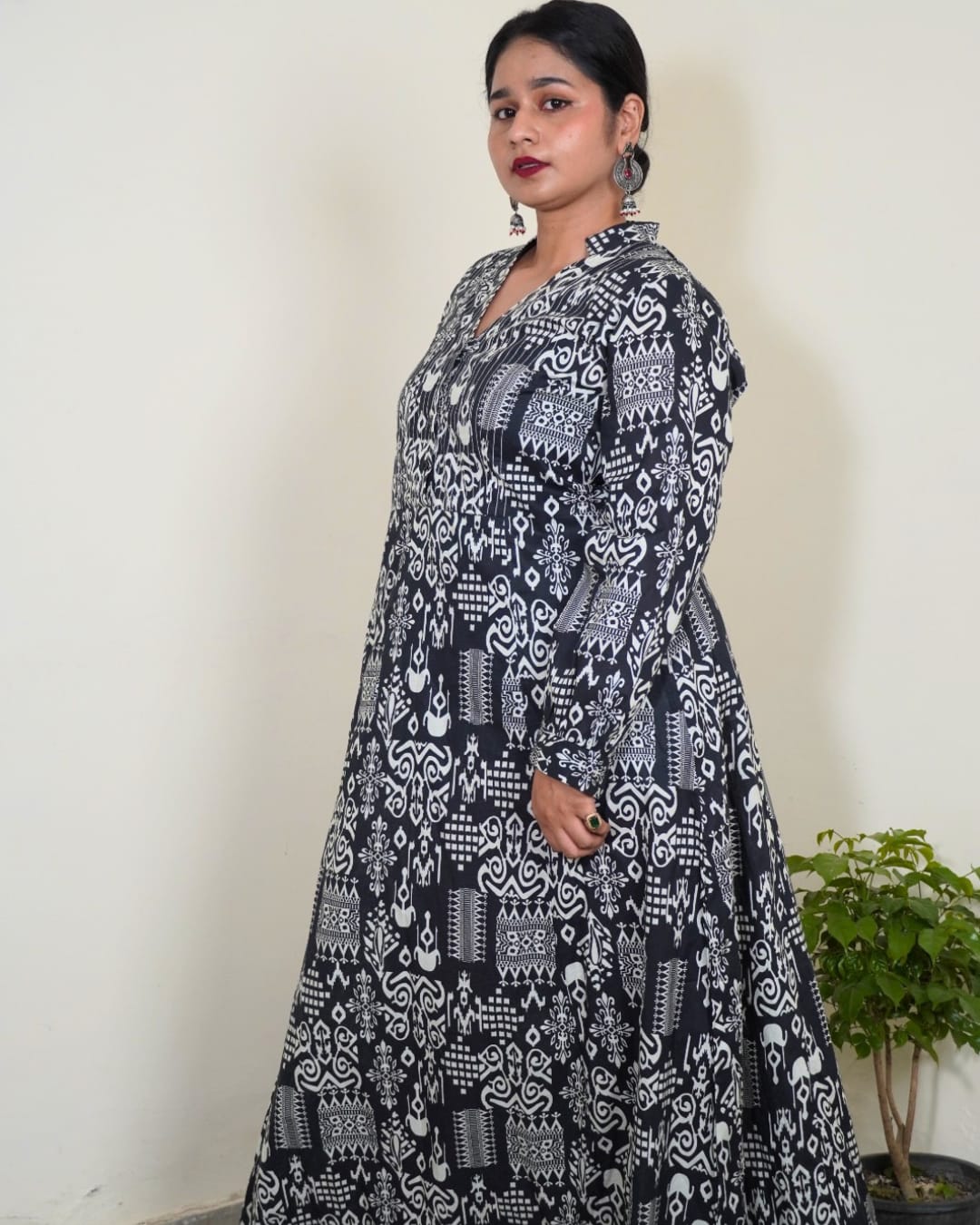 Midnight Ikkat Dress