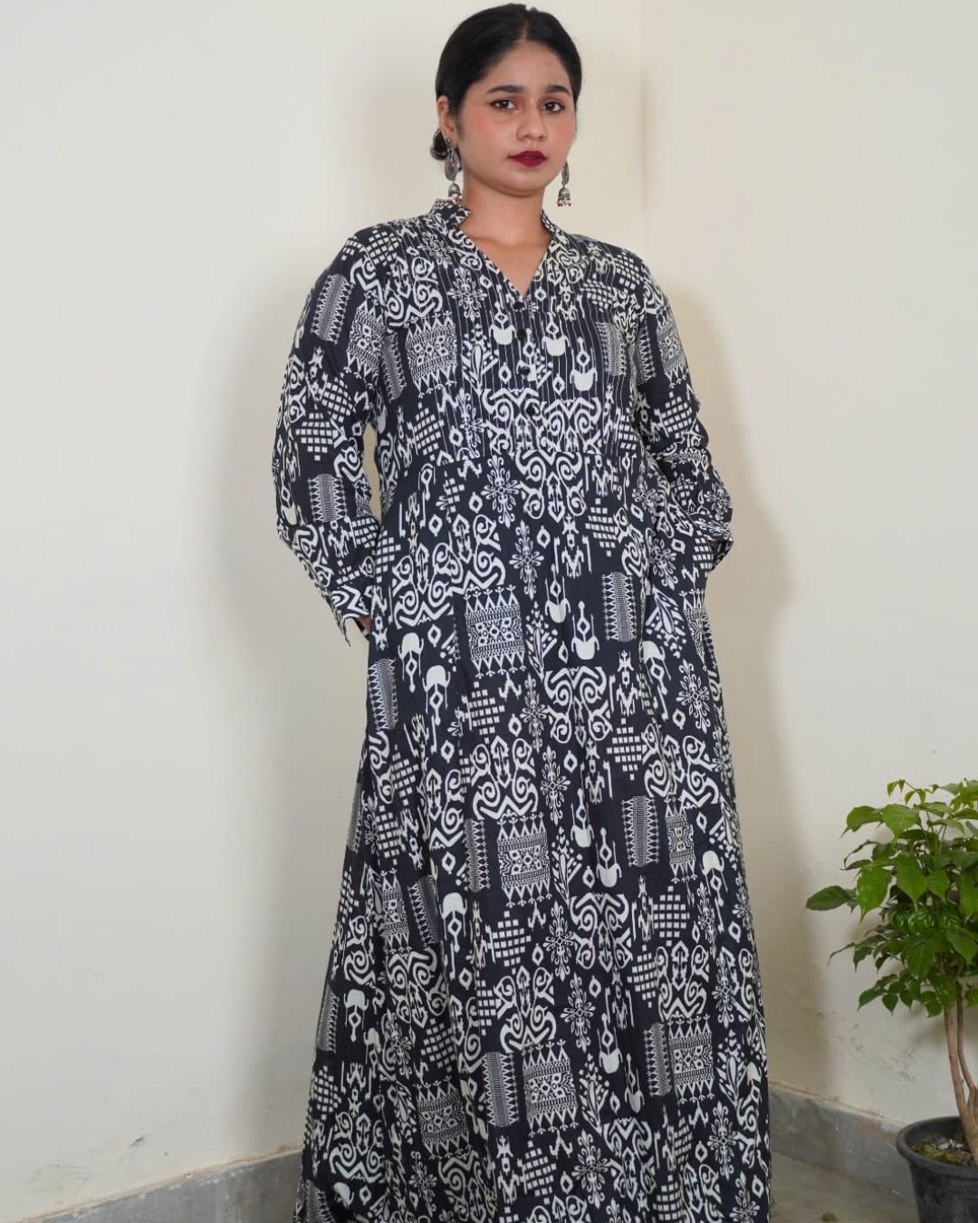 Midnight Ikkat Dress