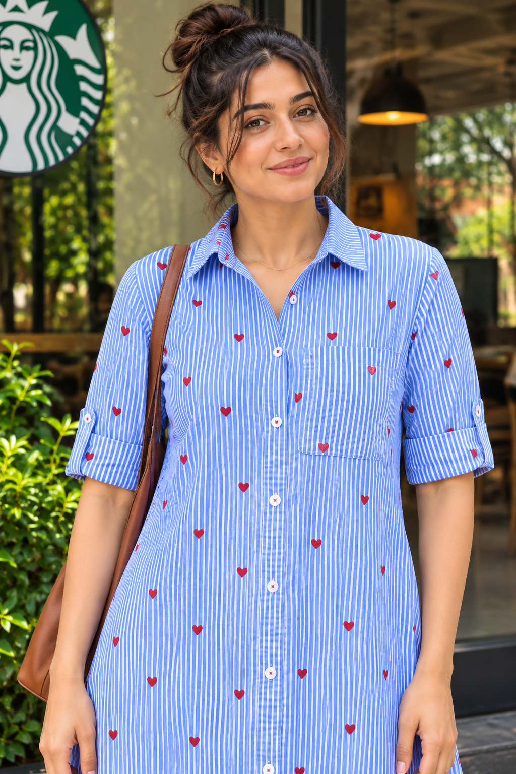 Blue Heart Stripe Dress