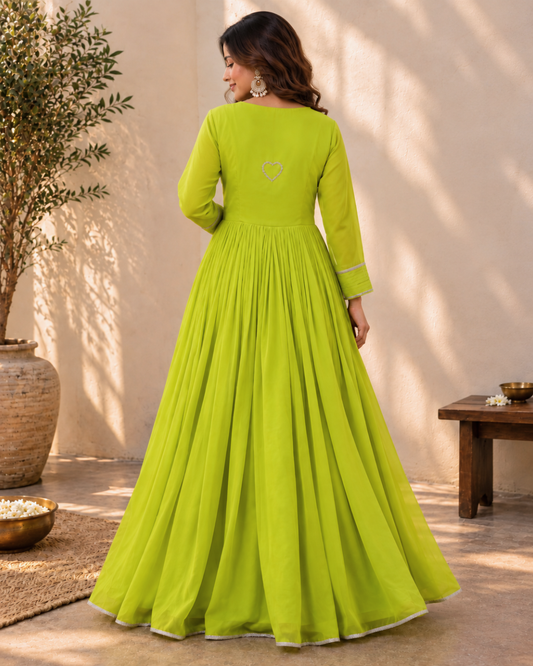 Lime Green Anarkali