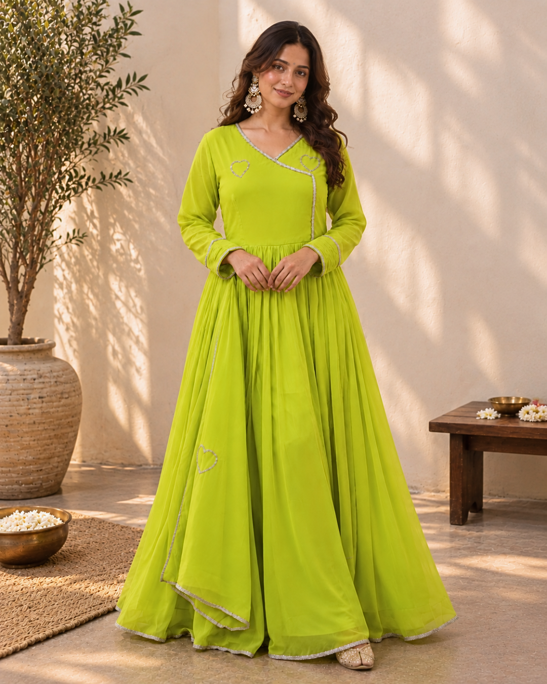 Lime Green Anarkali