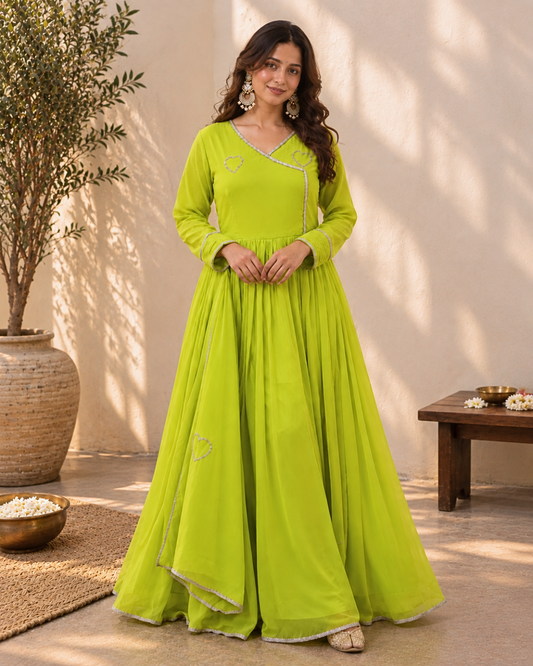 Lime Green Anarkali