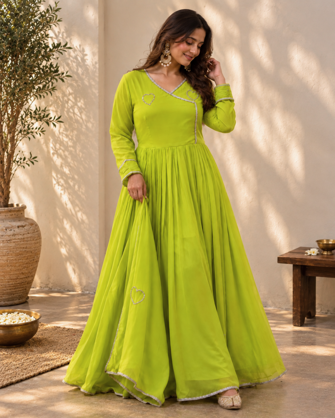 Lime Green Anarkali